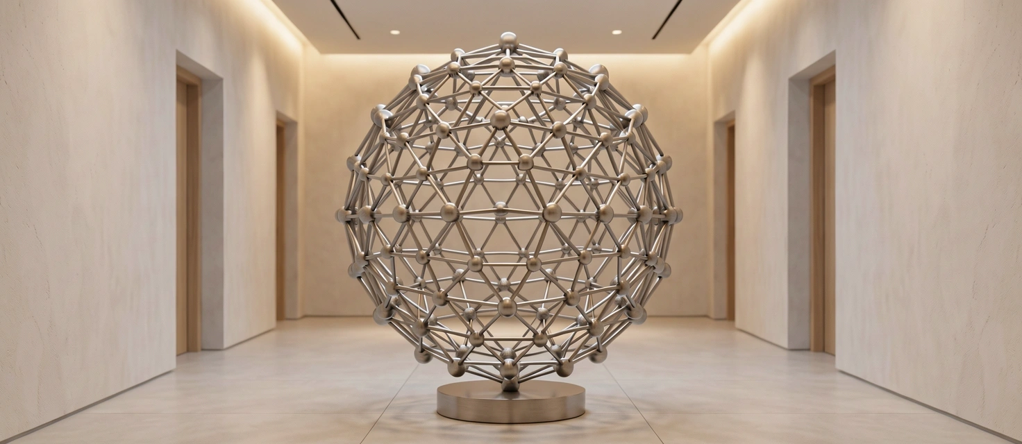 Escultura de nodos conectados